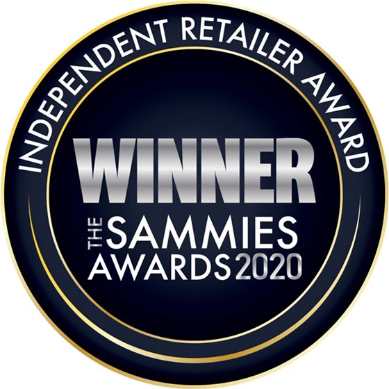 sammies awards 2020, platinum award for independent retailer of the year logo